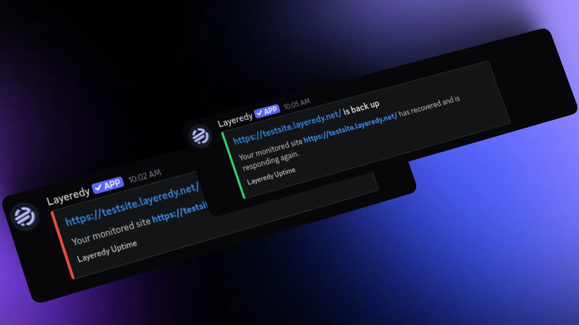 Service monitoring overview in Layeredy Bot
