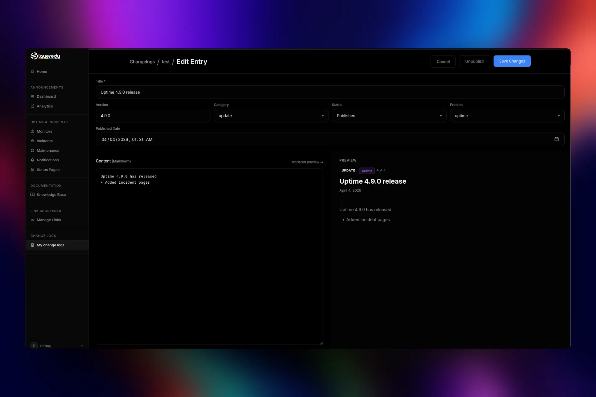 Customization interface