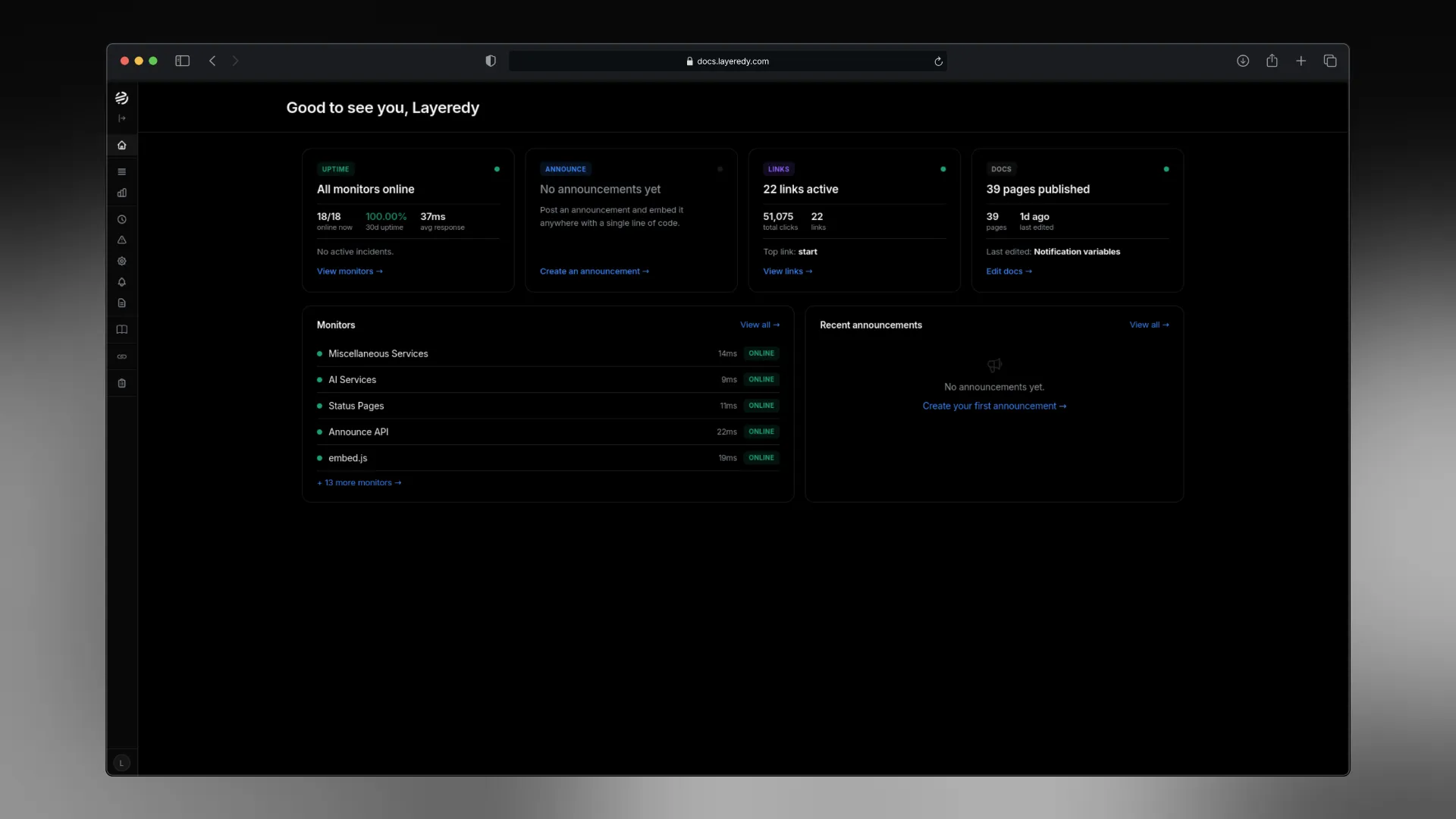Layeredy Dashboard